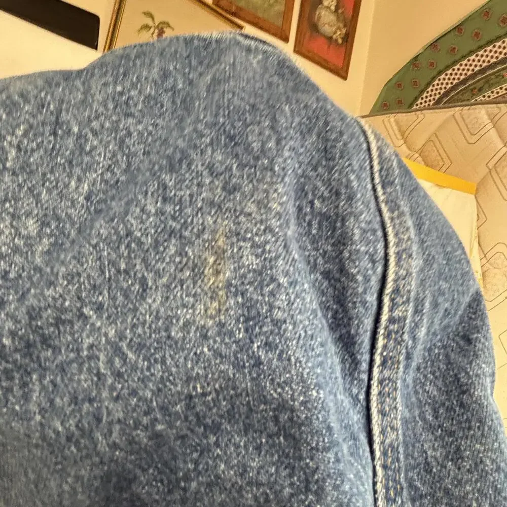 Vtg 2003 Carhartt denim hooded flannel lined jacket - Picture 8 of 12